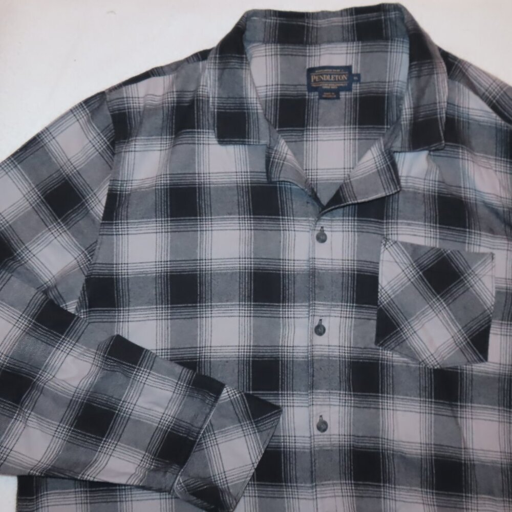Pendleton Cotton Flannel Plaid Button Front Shirt… - image 1